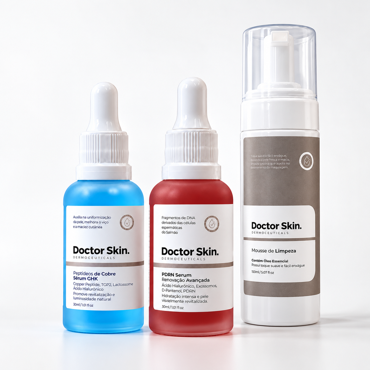 Kit Séruns GHK-CU + PDRN + Mousse de Limpeza