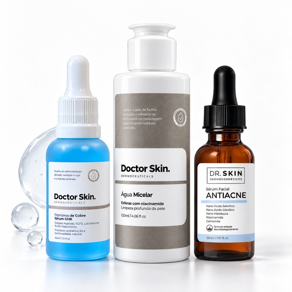 Kit Séruns Antiacne + GHK-CU + Água Micelar