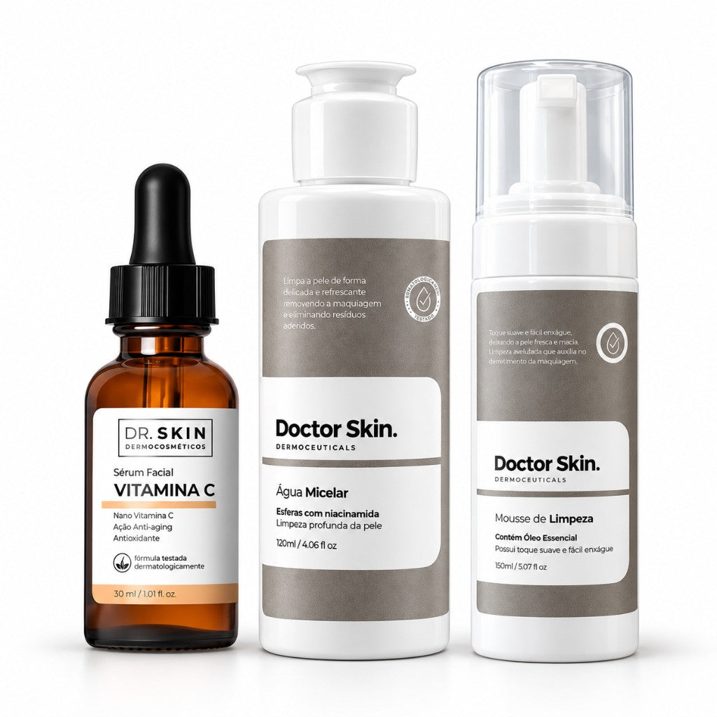 Kit Água Micelar + Mouse de Limpeza + Vitamina C